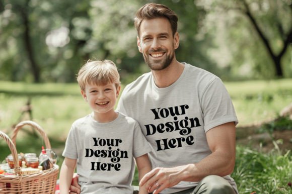 Download Gildan 5000 Dad &amp; Son White Shirt Mockup - White shirt mockup Collection