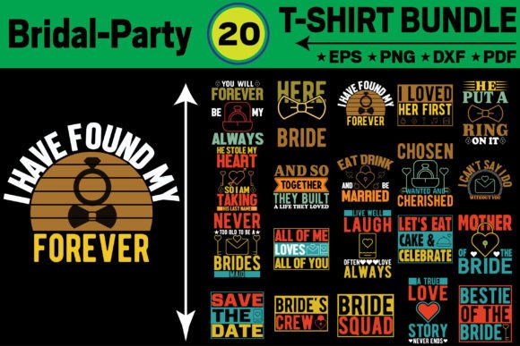 Download Bridal Party T-shirt Design Bundle - Premium Bundle