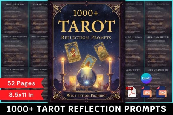 Download ✨ 1000+ Tarot Reflection Prompts Planner - Tarot reflection Collection