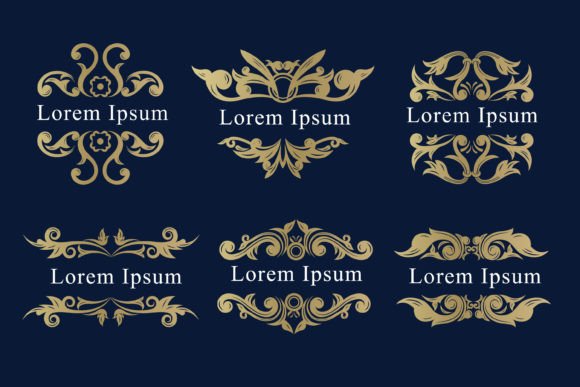 Download Set of Golden Floral Ornaments Design - Premium Resources